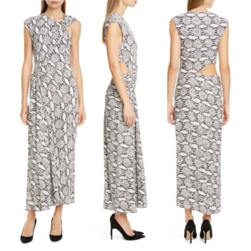 🌻A.L.C. Beale Snake Print Cutout Maxi Dress sz 6